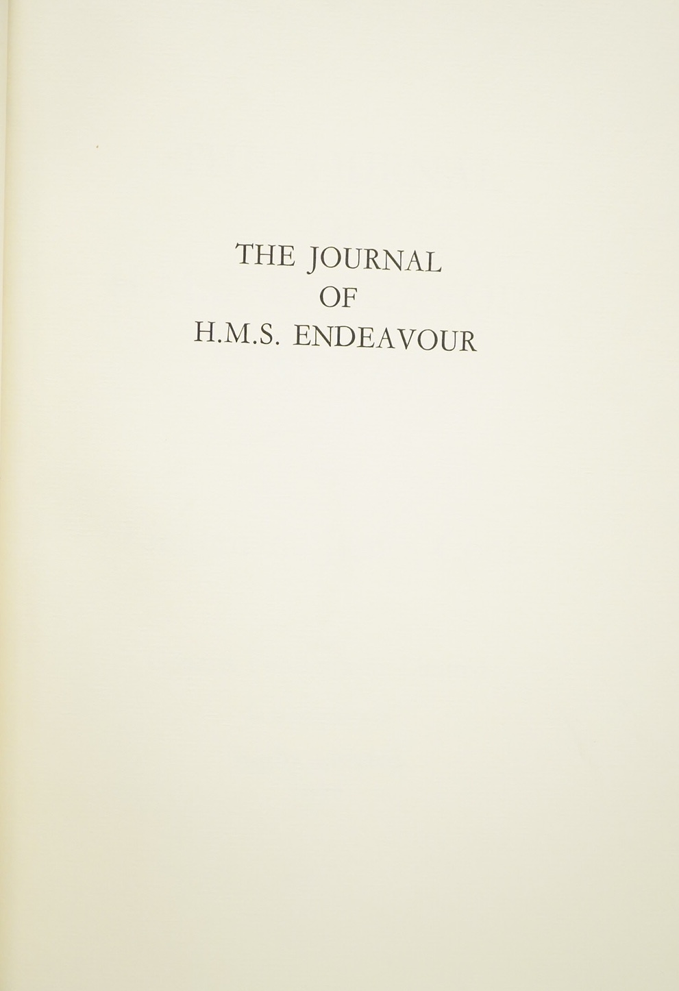 Cook, James - The Journal of H.M.S. Endeavour, 1768-1771. By Lieutenant James Cook. Limited Edition (of 500 numbered copies; this copy no. xiv of 20 presentation copies). 40 plates (some coloured), text illus. and facsim